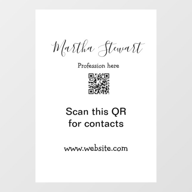 Profession add QR code details website company bus Window Cling (Sheet)