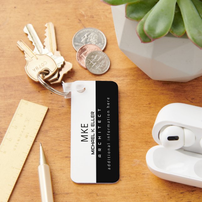 Profession Architect Half-Black Half-White Custom Keychain (Desk)