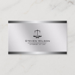 Profession Attorney At Law White Black Legal Scale Business Card