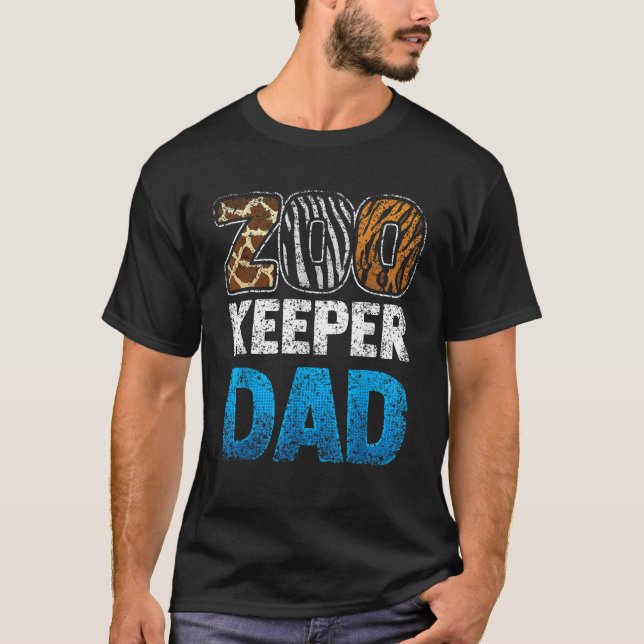 Profession Job Animal Safari Zoo Keeper Dad Zookee T-Shirt (Front)