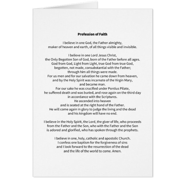 Profession of Faith (Front)