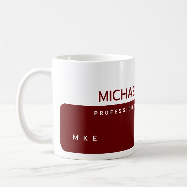 Profession or Company Name Half-Red Coffee Mug (Left)