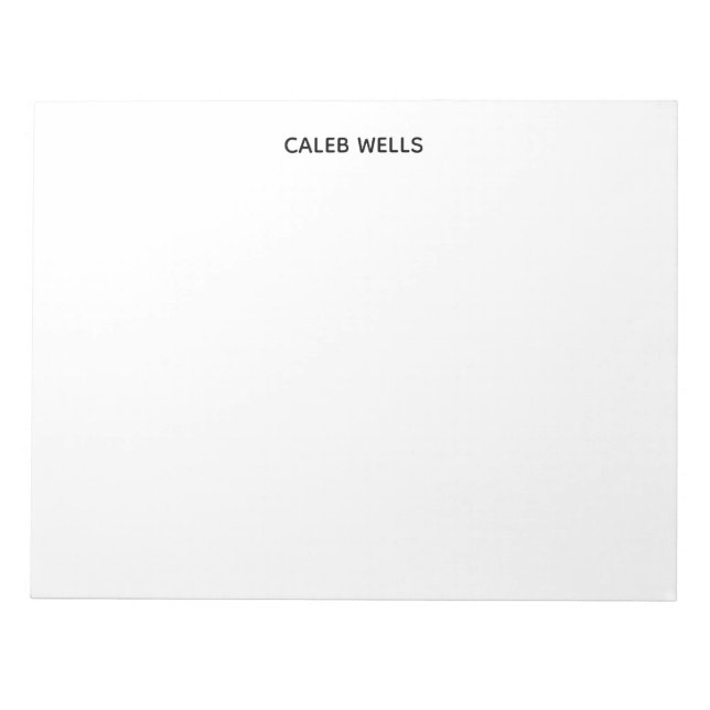 Profession Plain Simple White Attractive Notepad (Front)