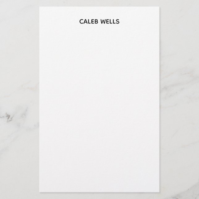 Profession Plain Simple White Attractive Stationery (Front)