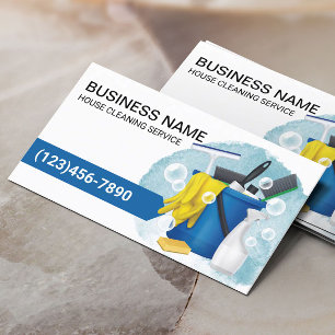 Professiona Cleaning Supplies Maid Housekeeping Business Card