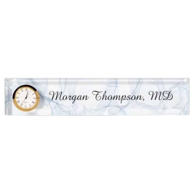 Professional Abstract Light Blue Nameplate (Front)