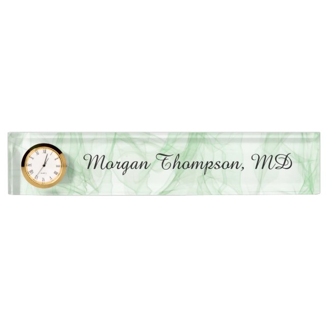 Professional Abstract Light Green Nameplate (Front)