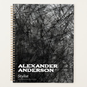 Professional Abstract Minimal Black Scribble Planner