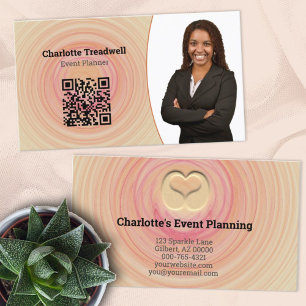 Professional Abstract SandSpiral QR Code Template Business Card