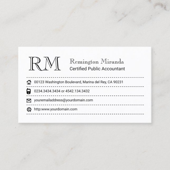 Professional Accountant  Business Card (Front)