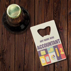 Professional Accountant Iconic Design Credit Card Bottle Opener