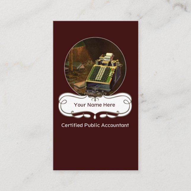 Professional Accountant Vintage Business Cards (Front)
