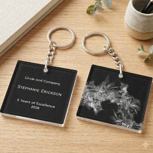 Professional Achievement Abstract Smoke Award Keychain