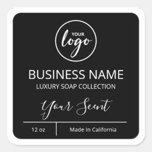 Professional Add Logo Black Soap Product Labels