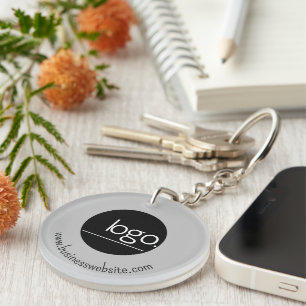 PROFESSIONAL ADD OWN LOGO GRAY BUSINESS MERCH KEYCHAIN