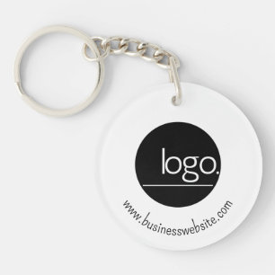 PROFESSIONAL ADD OWN LOGO WHITE BUSINESS MERCH KEYCHAIN