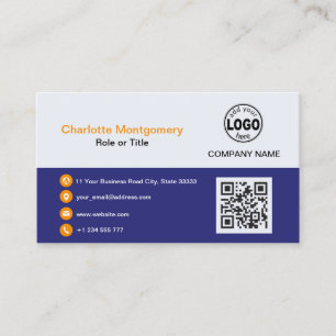 Professional add your Logo QR Code Photo Custom Bu Business Card