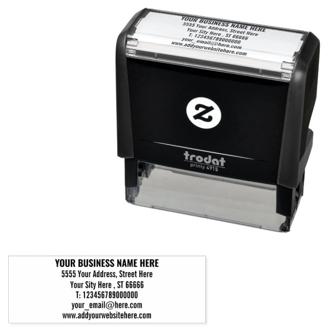 Professional Address Self-inking Stamp Example (In Situ)