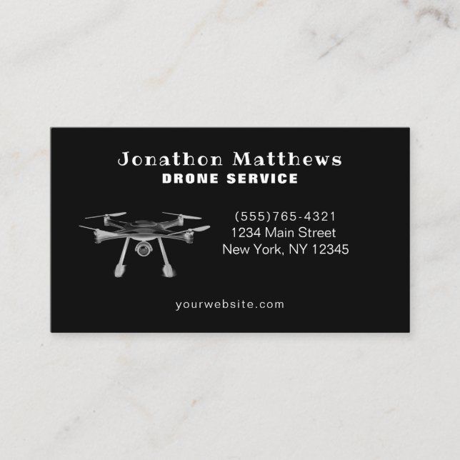 Professional Aerial Drone Photography Service Business Card (Front)