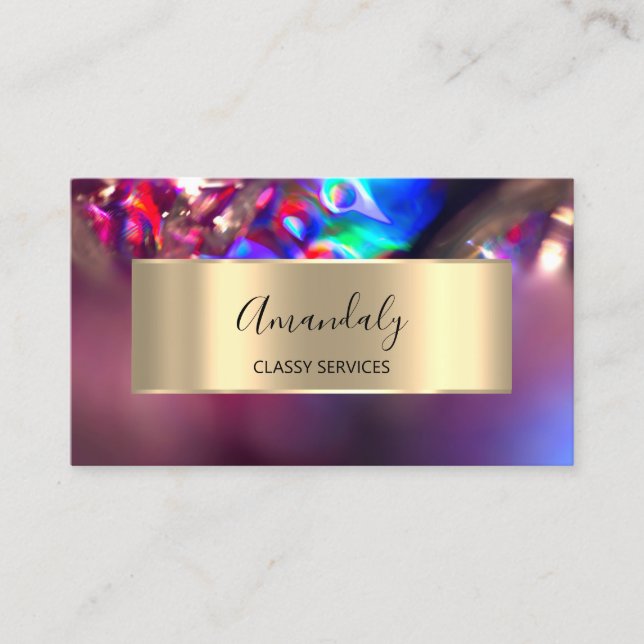 Professional Affiliate Marketing Holographic Gold Business Card (Front)