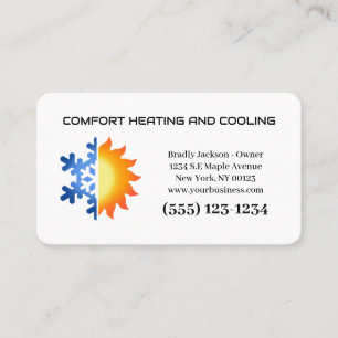 Professional Air Conditioning Heating Service Business Card
