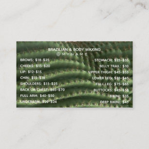 Professional and Chic for Brazilian & Body Waxing  Business Card