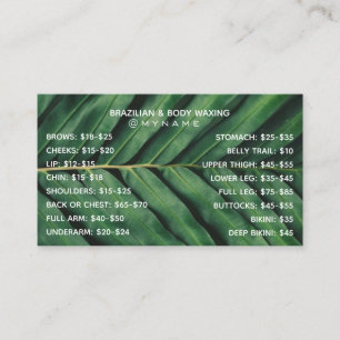 Professional and Chic for Brazilian & Body Waxing  Business Card