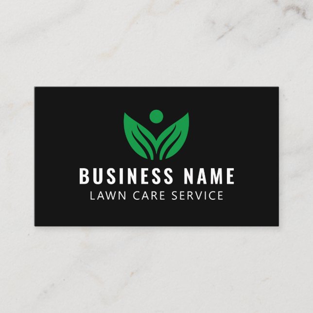 Professional and Eco-Friendly Lawn Care Solutions Business Card (Front)