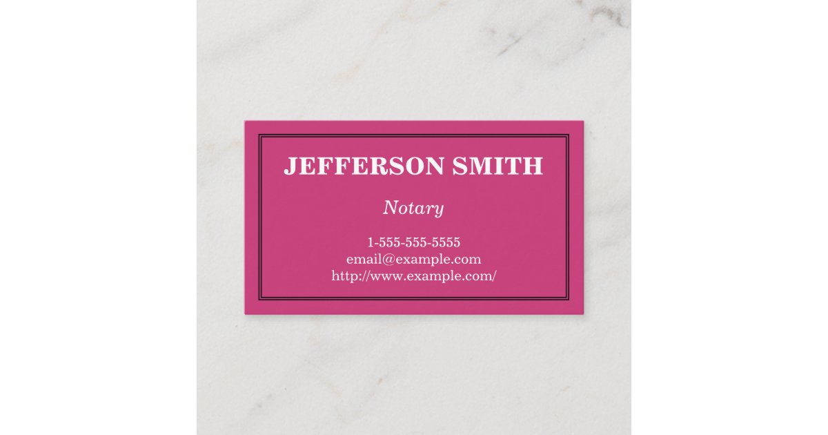 Professional and Simple Notary Business Card Zazzle.ca