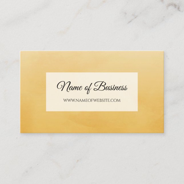 Professional and Simple Plain Yellow and Black Business Card (Front)