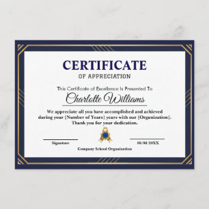 Professional Appreciation Certificate Wall Art