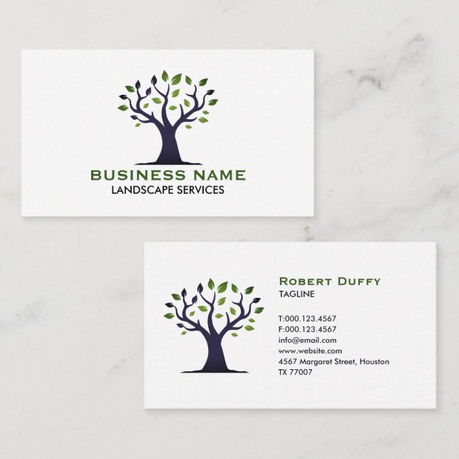 Professional Arborist Landscape & Tree Care Business Card (Front/Back)
