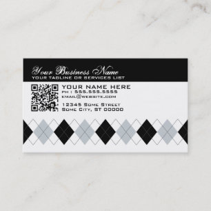professional argyle QR code Business Card