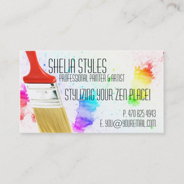 Professional Artist Painter Business Cards (Front)