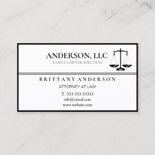 Professional Attorney at Law Black Scale Business Card