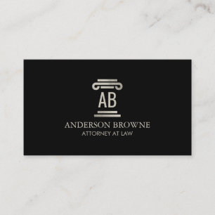 Professional Attorney Monogram Grey/Black Business Card
