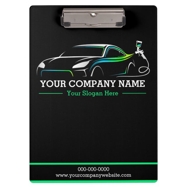 Professional Auto Body Paint Shop Automotive Clipboard (Front)