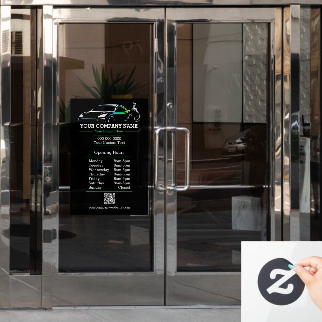 Professional Auto Body Paint Shop Automotive Hours Window Cling (Office Door)