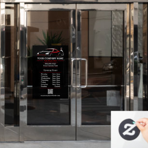 Professional Auto Body Paint Shop Automotive Hours Window Cling