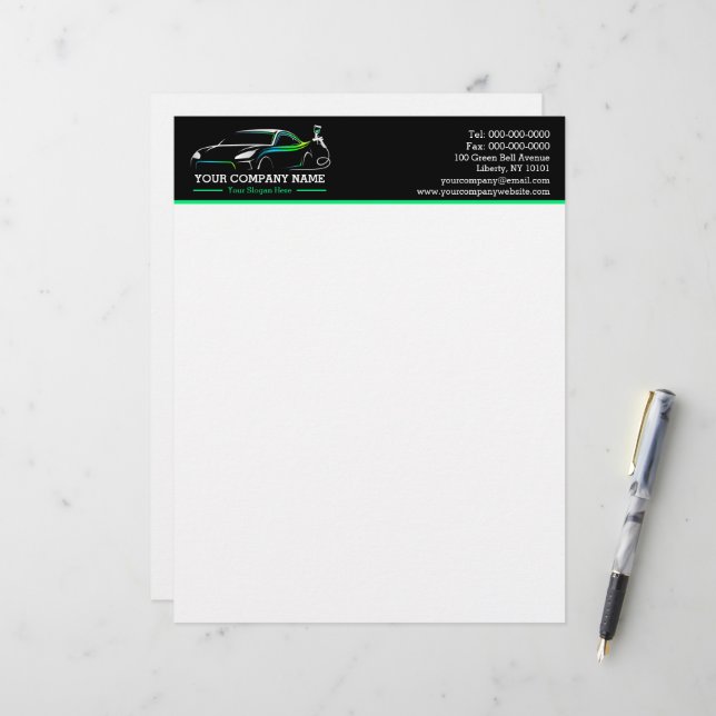 Professional Auto Body Paint Shop Automotive Letterhead (Front/Back In Situ)