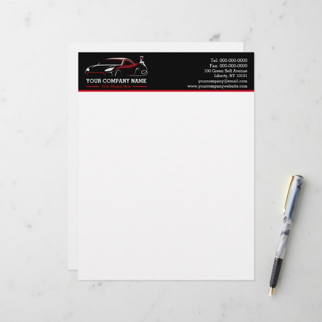 Professional Auto Body Paint Shop Automotive Letterhead (Front/Back In Situ)