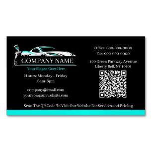 Professional Auto Body Paint Shop Automotive Magnetic Business Card