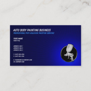Professional Auto Body Painting    Blue Business Card