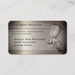 Professional Auto Body Painting Sepia Business Card
