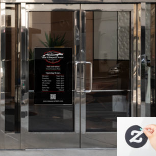 Professional Auto Detailing Car Wash Company Hours Window Cling