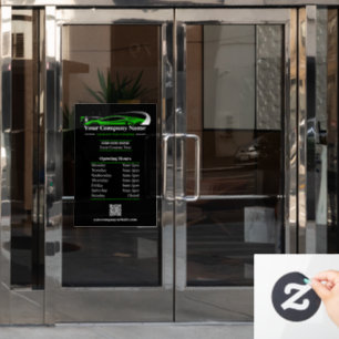 Professional Auto Detailing Car Wash Company Hours Window Cling