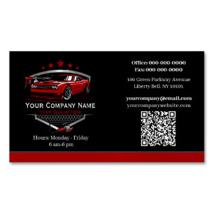 Professional Auto Detailing Car Wash Company Magnetic Business Card