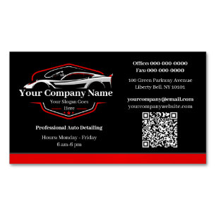 Professional Auto Detailing Car Wash Company Magnetic Business Card