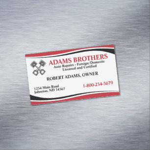Professional Auto Repair Magnetic Business Card