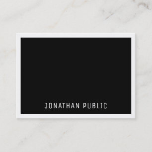 Professional B&W Elegant Black White Minimalist Business Card